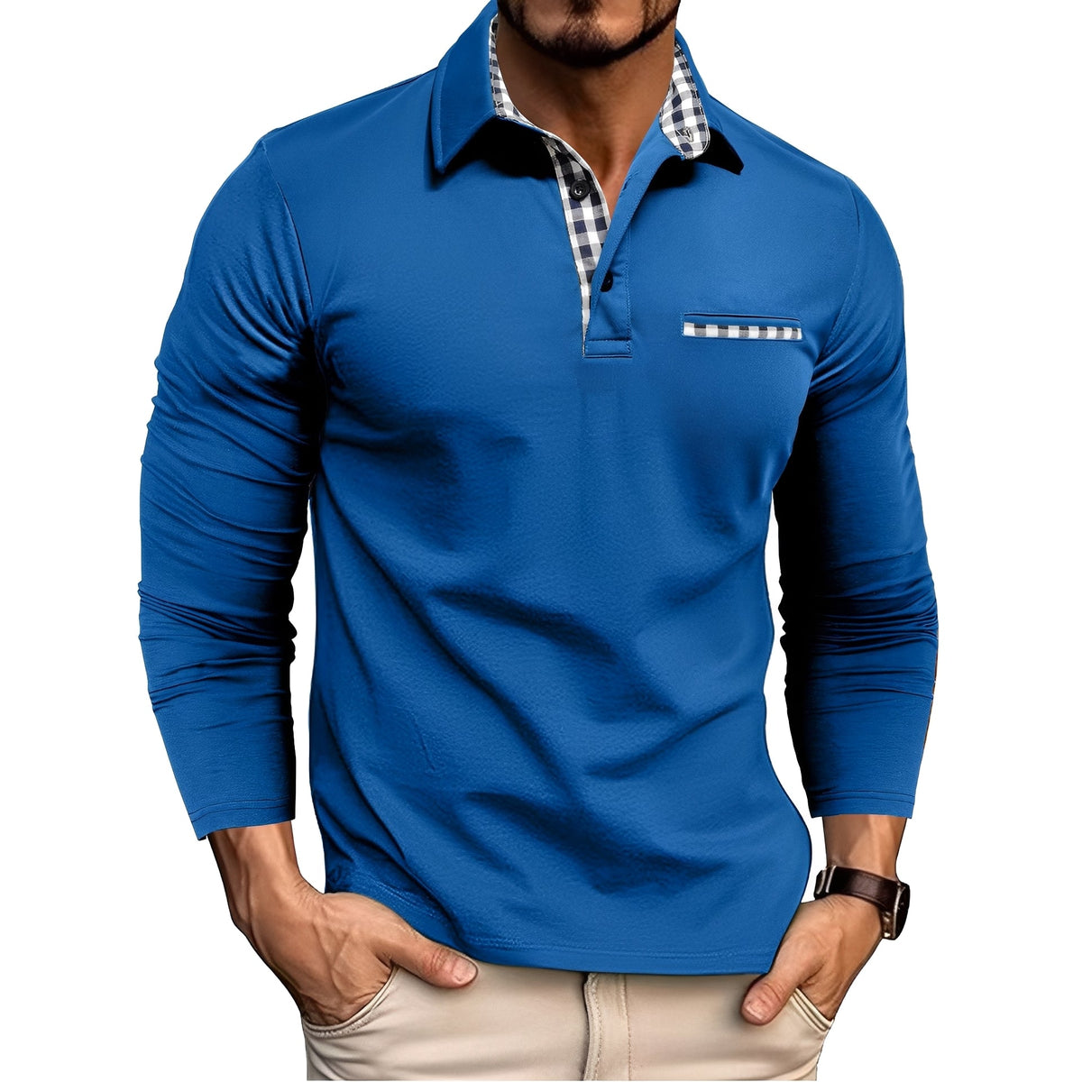 Jerome - Polo décontracté à manches longues pour hommes