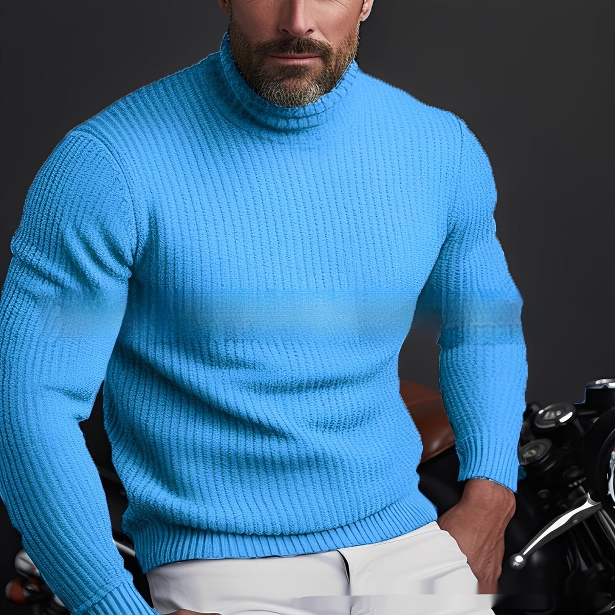 Richard - Pull à col roulé chaud et doux pour hommes