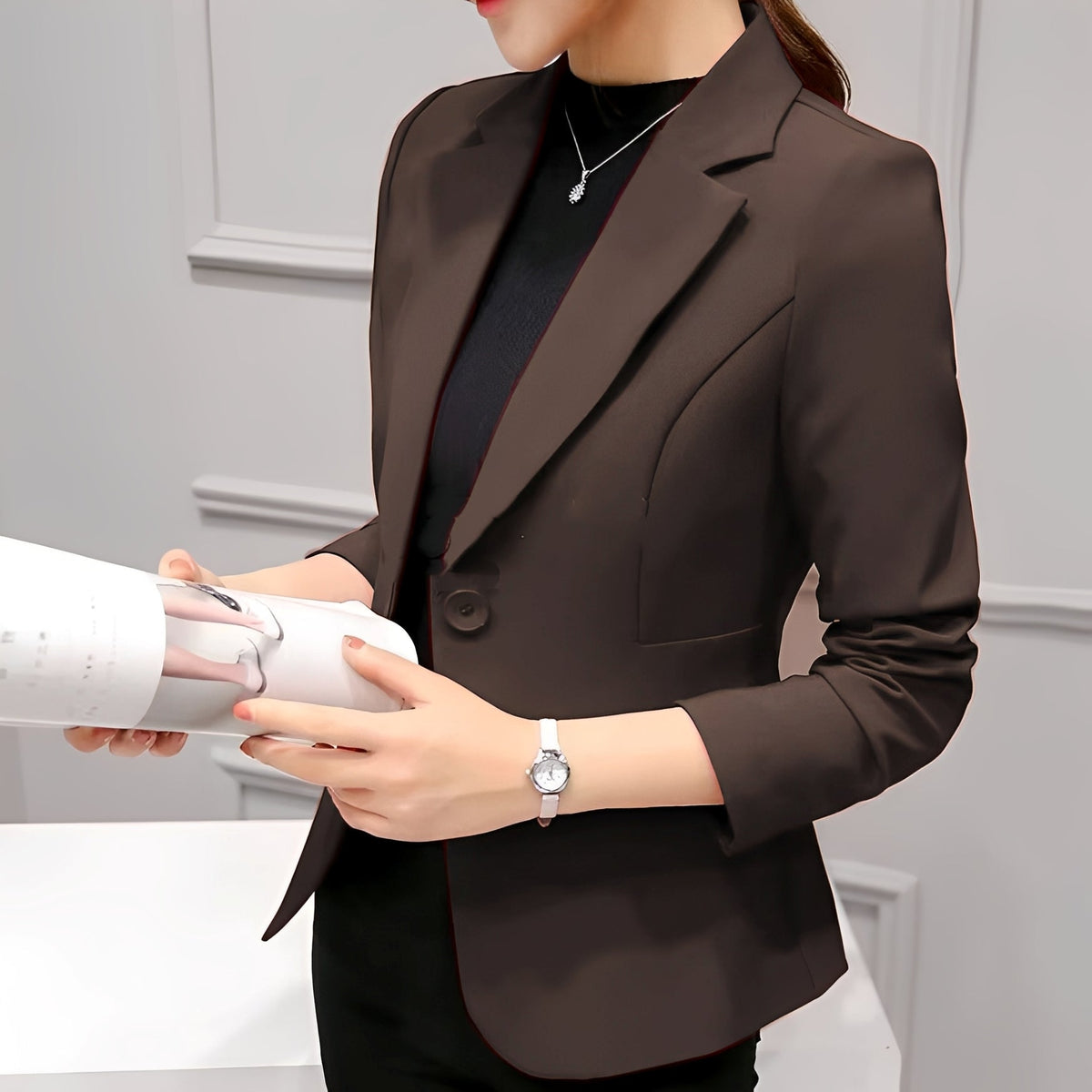 Lindy - Blazer chic à un bouton pour femmes