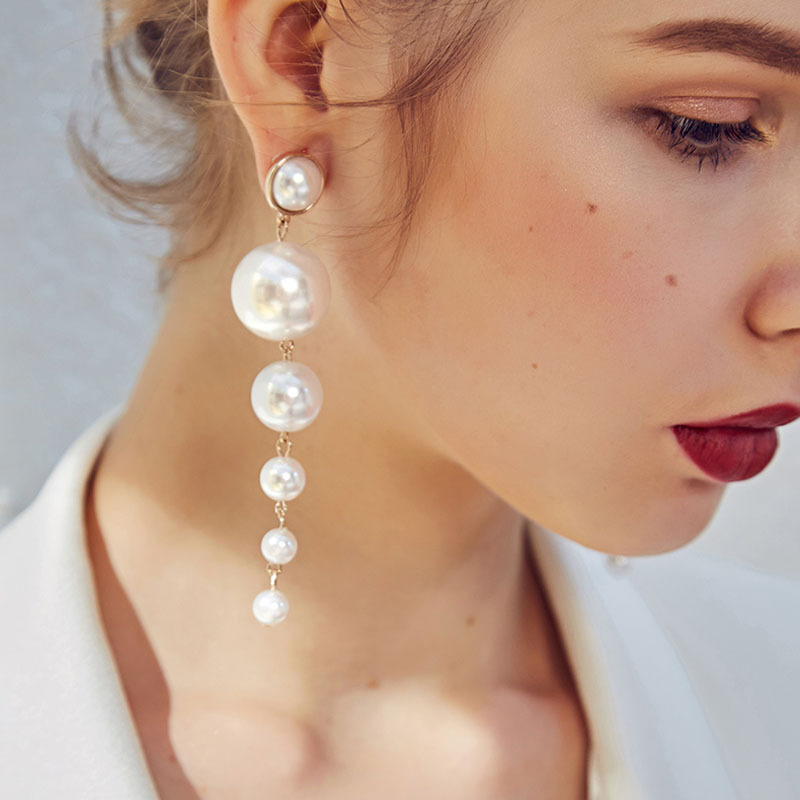 Boucles d'oreilles de Perles Cascade - Boucles d'oreilles longues en perles