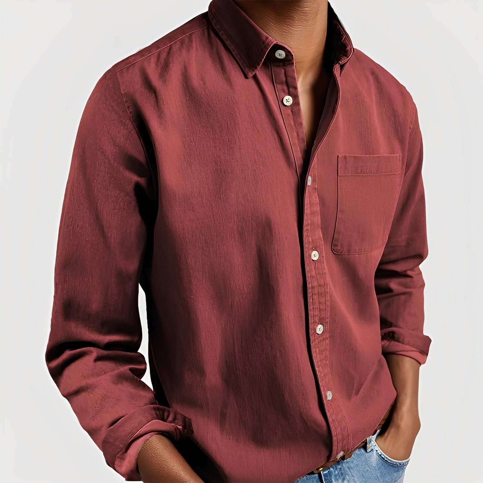 Kaspar - Chemise à manches longues décontractée pour homme