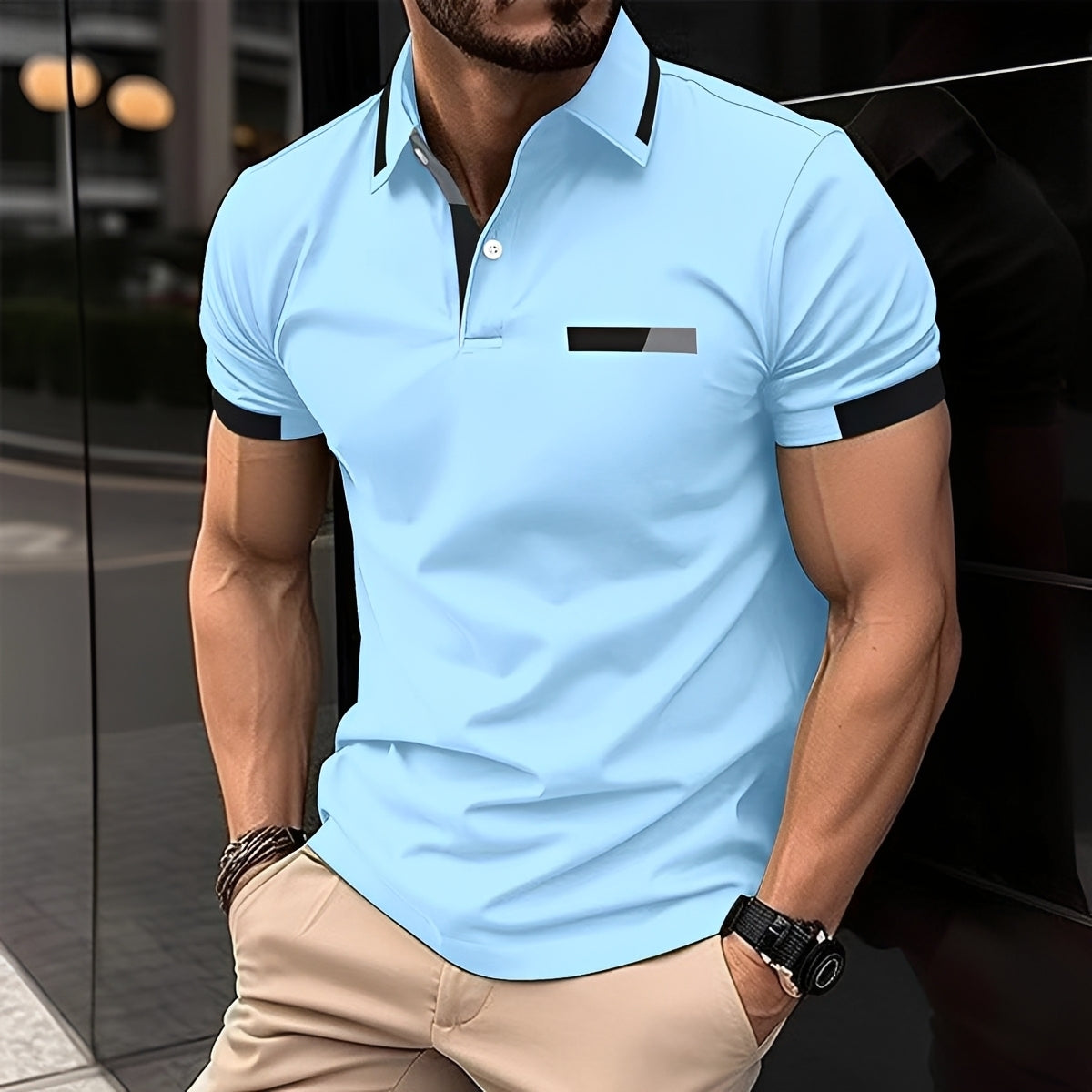 Julian - Polo élégant et sportif avec col rabattable pour hommes