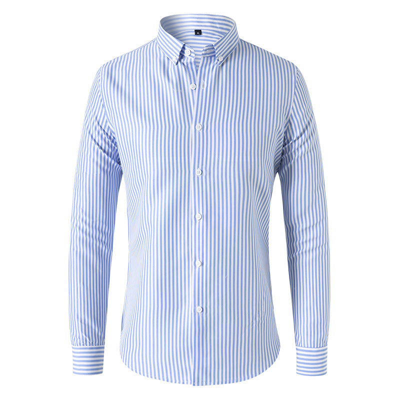 Dexter - Chemise à rayures décontractée à manches longues pour hommes