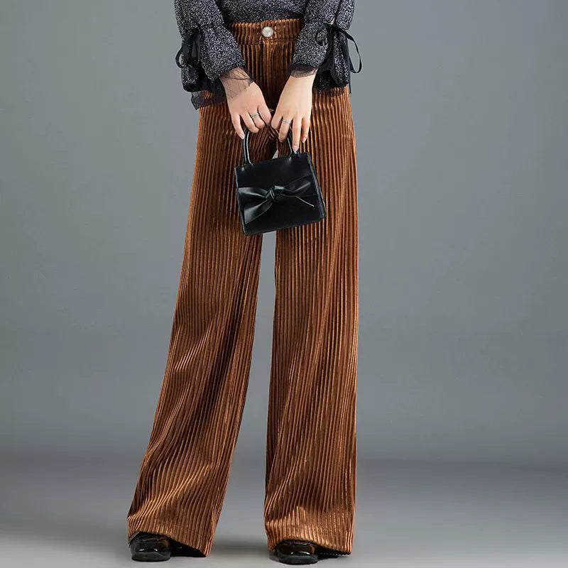 Casey - Pantalon en velours côtelé chic à larges jambes pour femmes