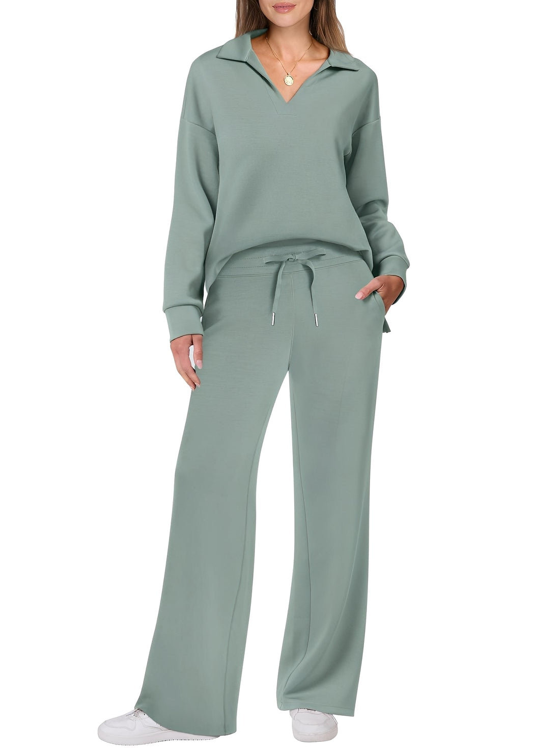 Justina - Ensemble décontracté en pull et pantalon pour dames