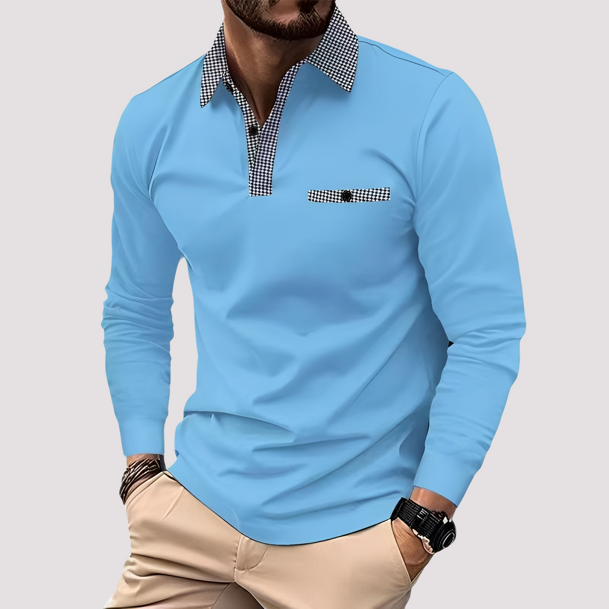 Aidan - Polo chic à manches longues pour hommes