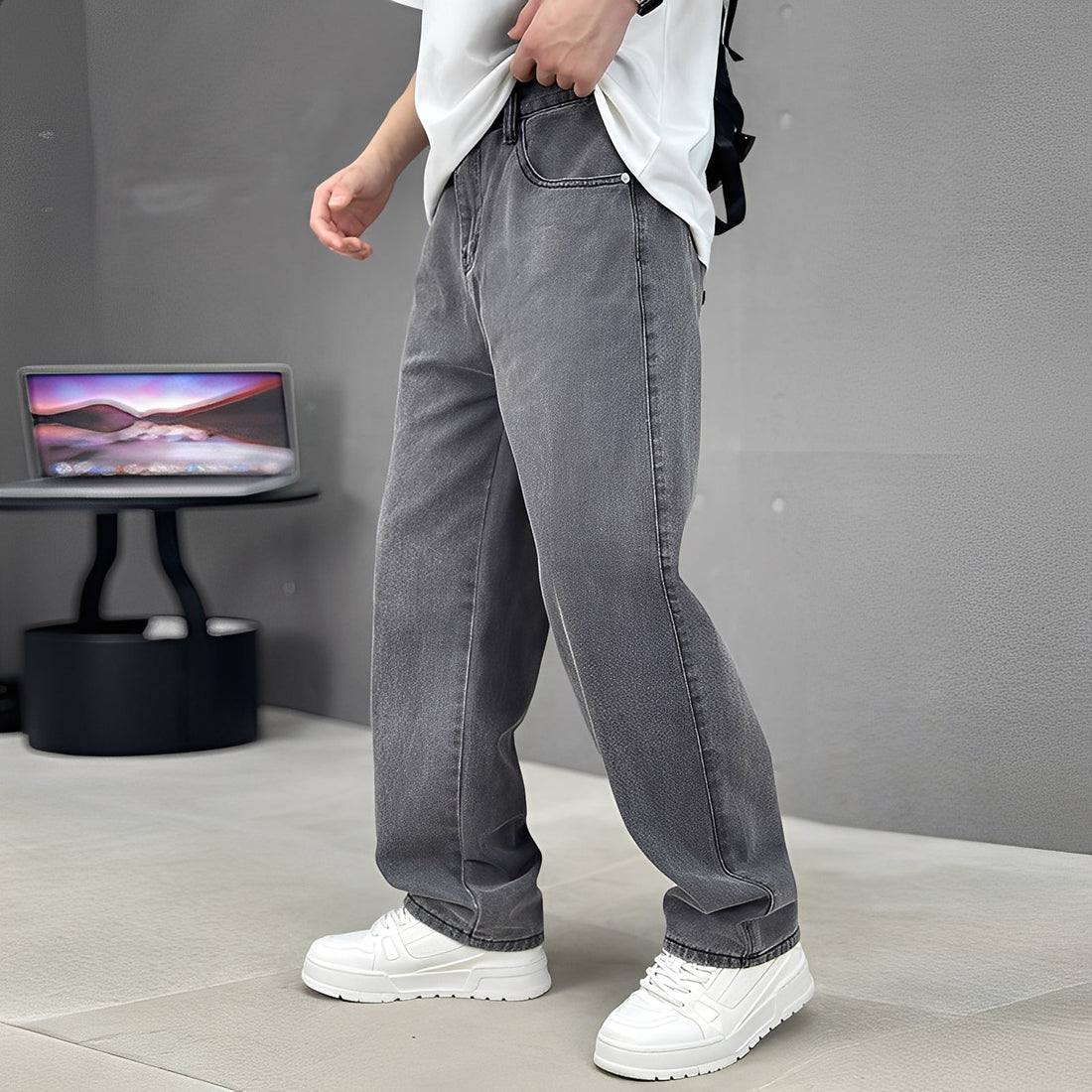 Wendell - Pantalon à la mode avec jambes larges