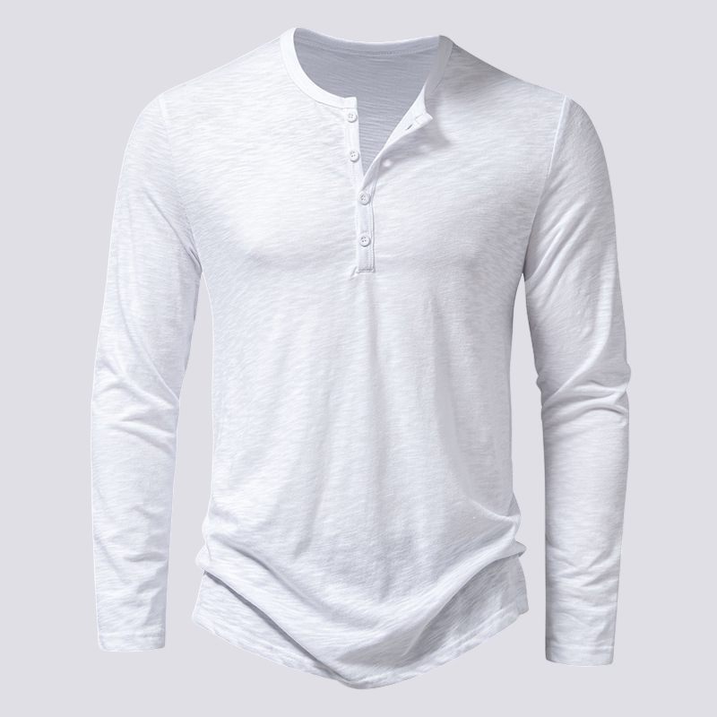 Tony - Chemise décontractée à manches longues avec patte de boutonnage pour hommes