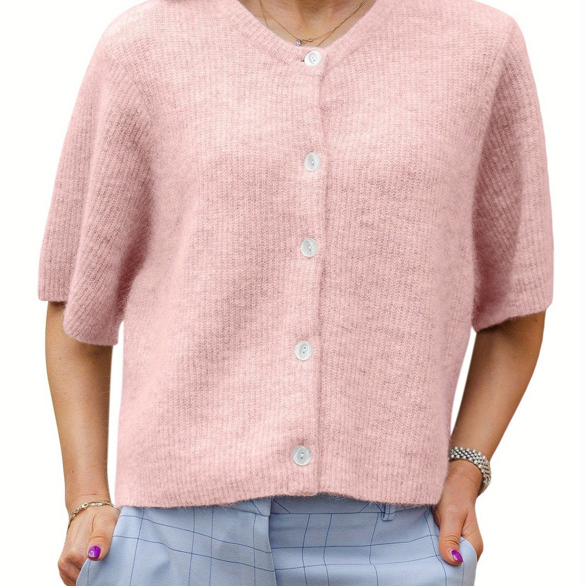 Margie - Cardigan large à manches courtes pour femmes