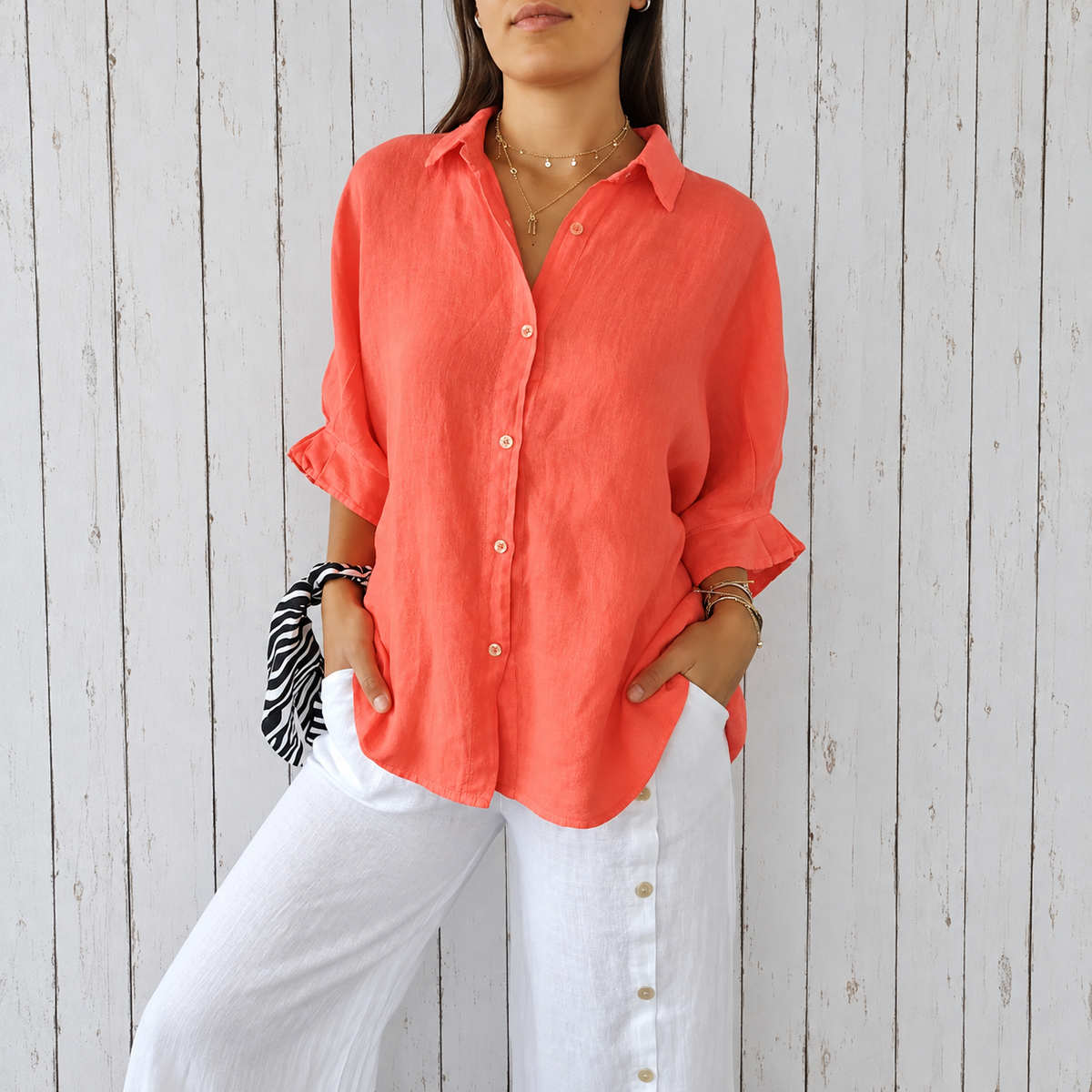 Madison - Blouse Élégante au Style Classique et aux Boutons