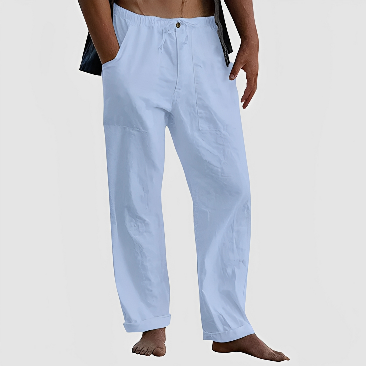 Jovan - Pantalon d'été décontracté avec cordon pour homme