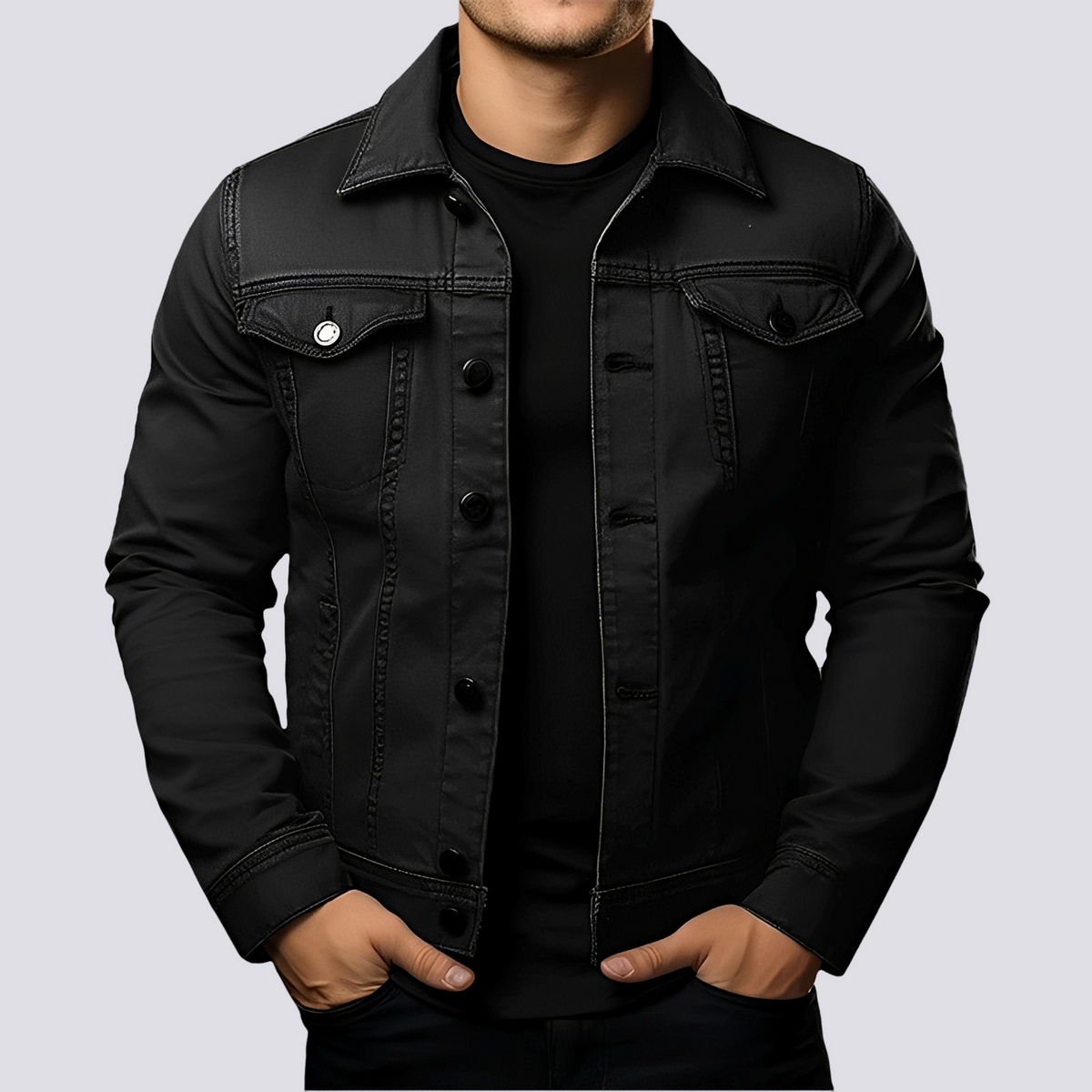 Layton - Veste en jean décontractée pour hommes