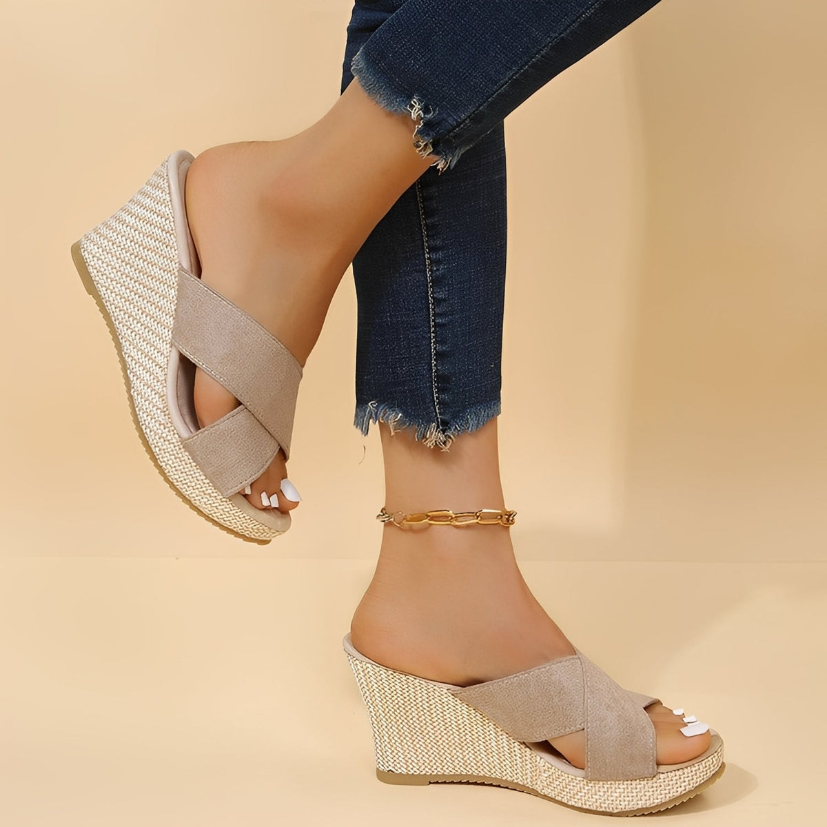 Julie - Sandales à talons compensés confortables et chic pour femmes