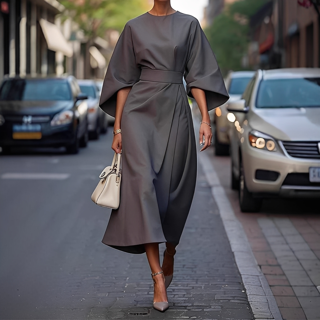 Lauriane - Robe élégante avec manches lanternes pour femmes