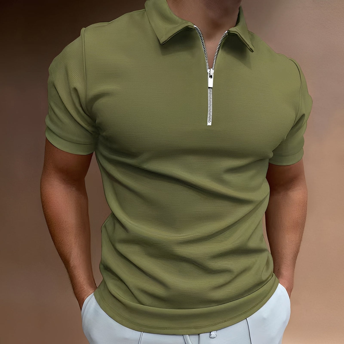 Carlos - Polo élégant avec zip pour hommes