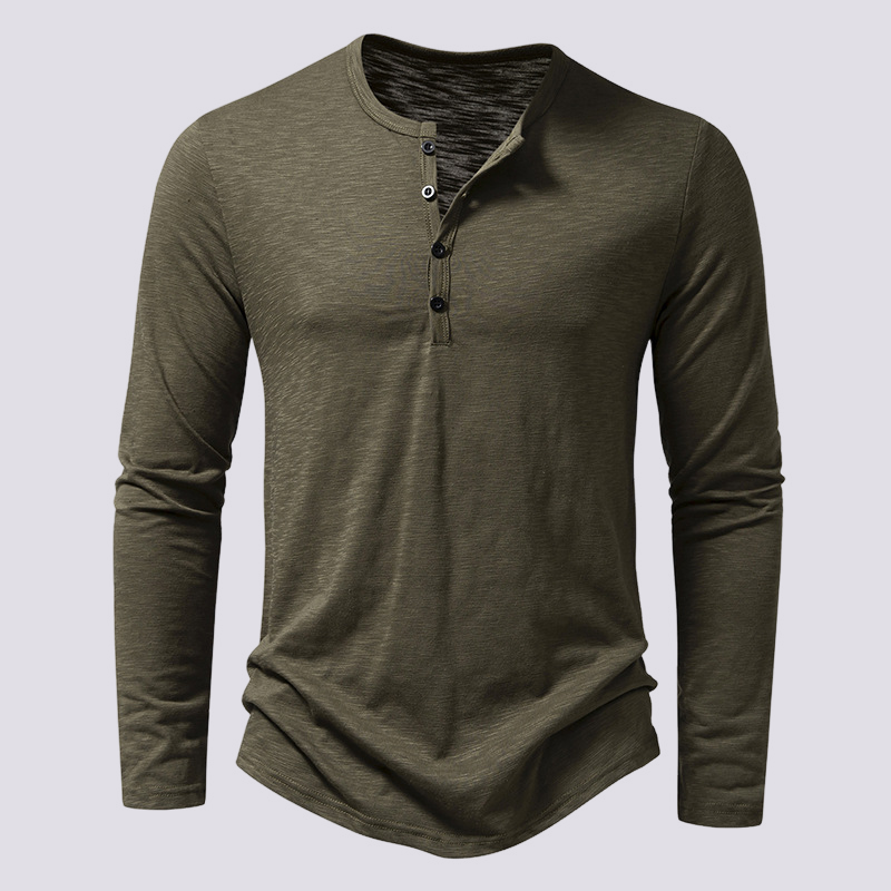 Tony - Chemise décontractée à manches longues avec patte de boutonnage pour hommes