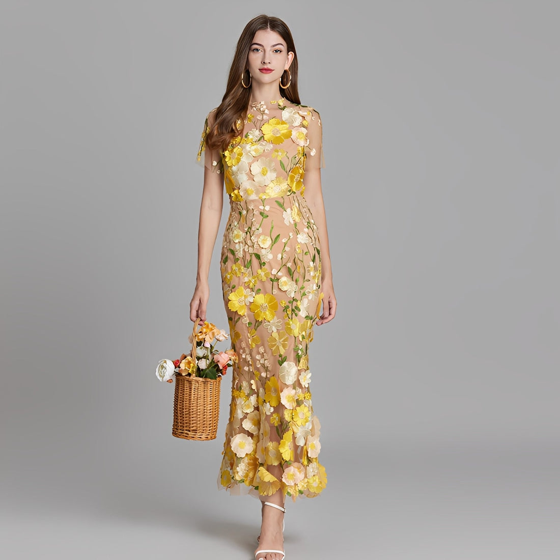 Nina - Robe chic avec broderie florale pour filles