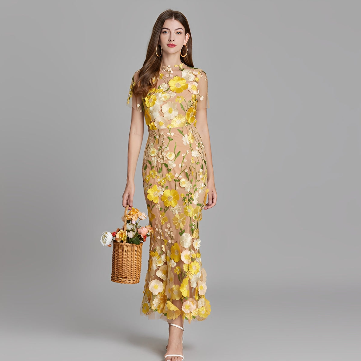 Nina - Robe chic avec broderie florale pour filles