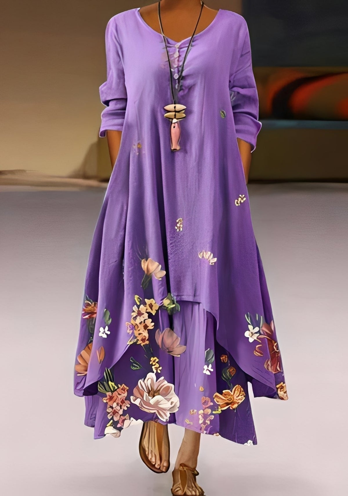 Belle - Robe fluide et élégante avec motif pour femmes