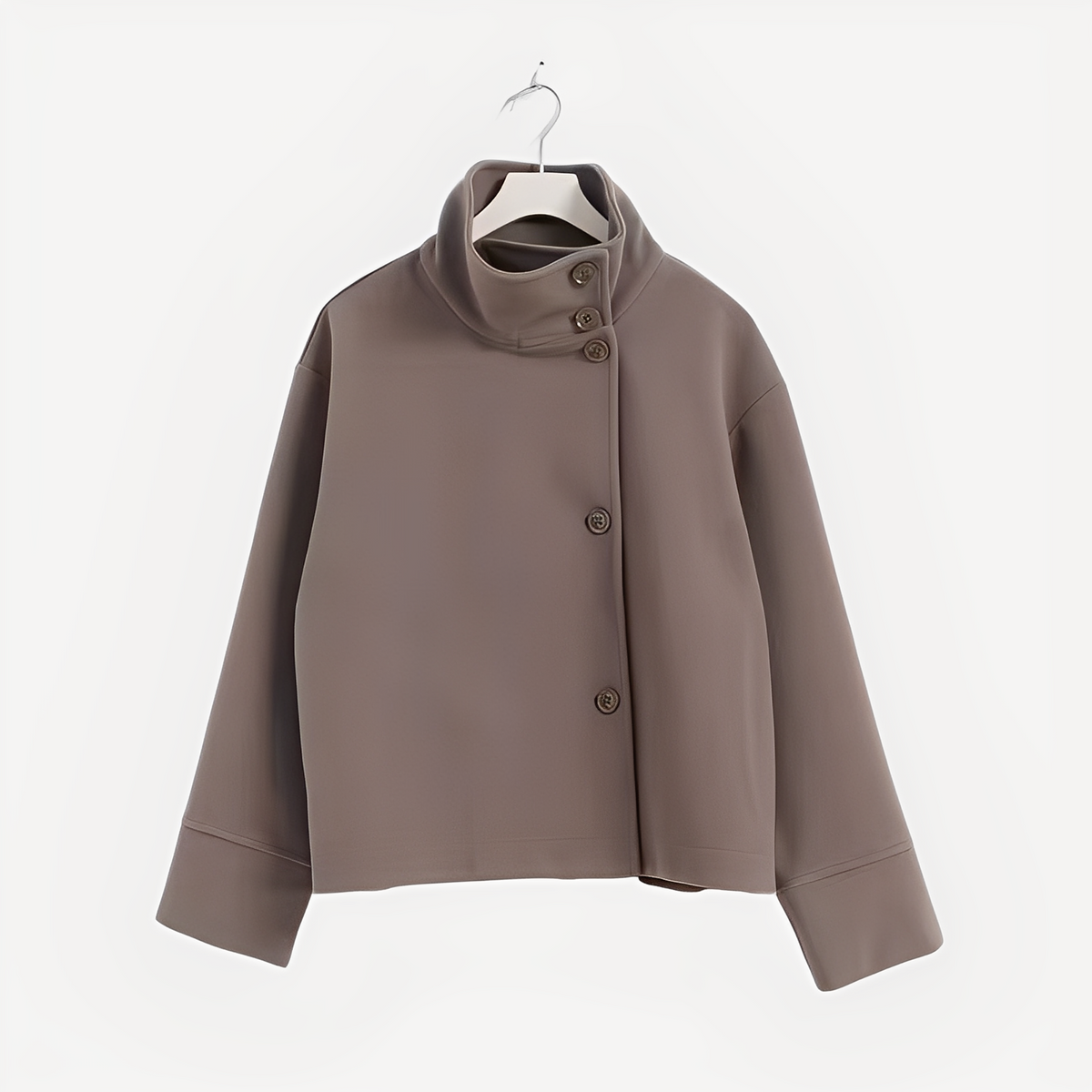 Carolyn - Élégant manteau en laine à boutonnage simple pour femmes