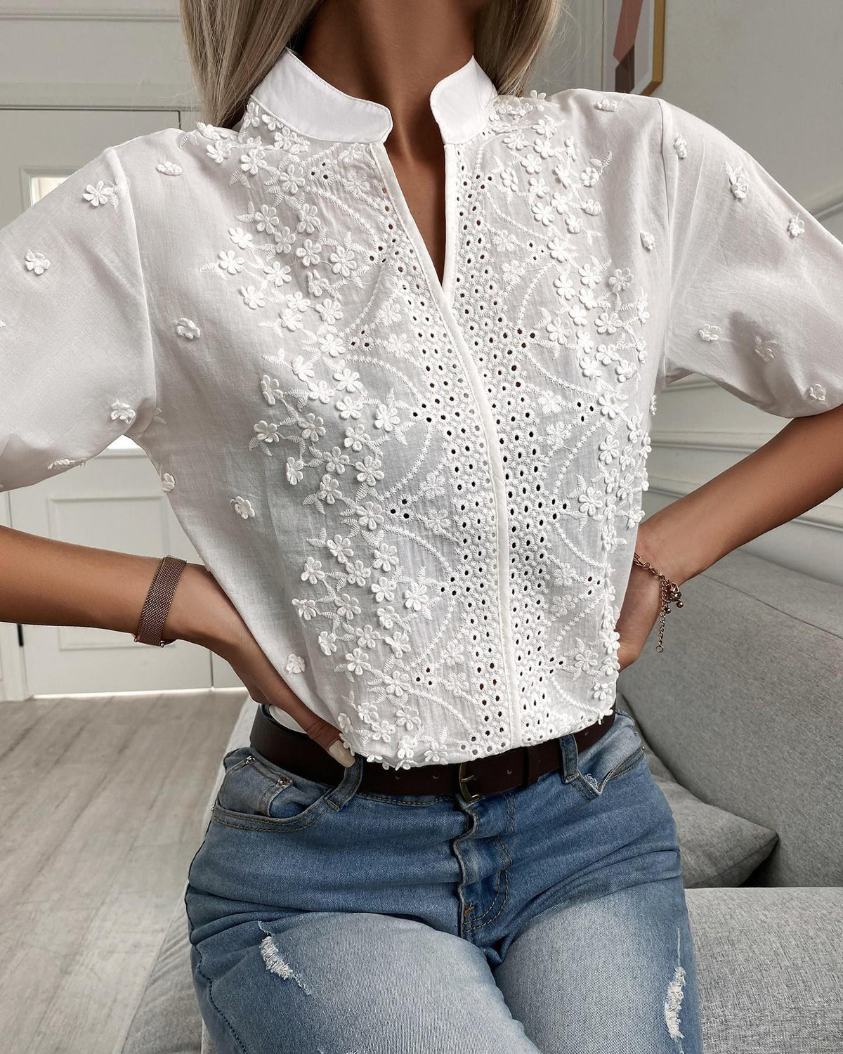 Abby - Blouse chic à manches larges pour femmes