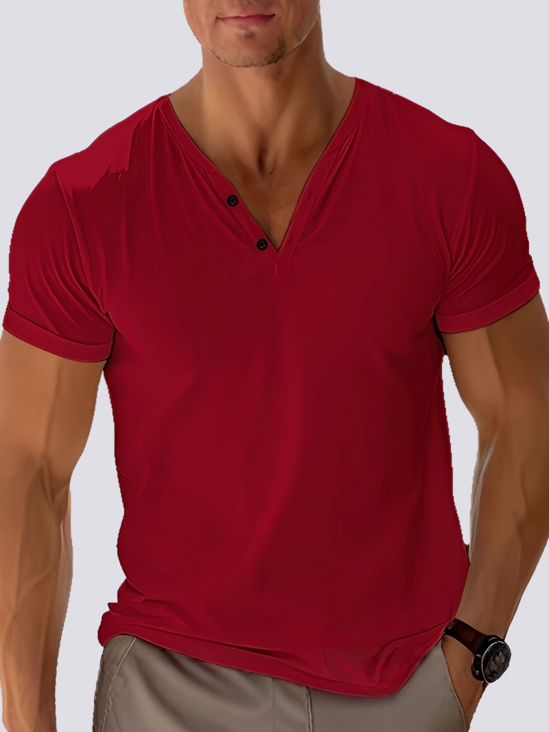 Oliver - Haut vintage à col en V pour hommes