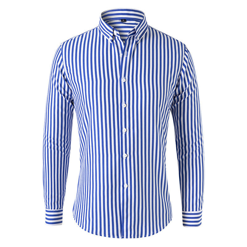 Dexter - Chemise à rayures décontractée à manches longues pour hommes