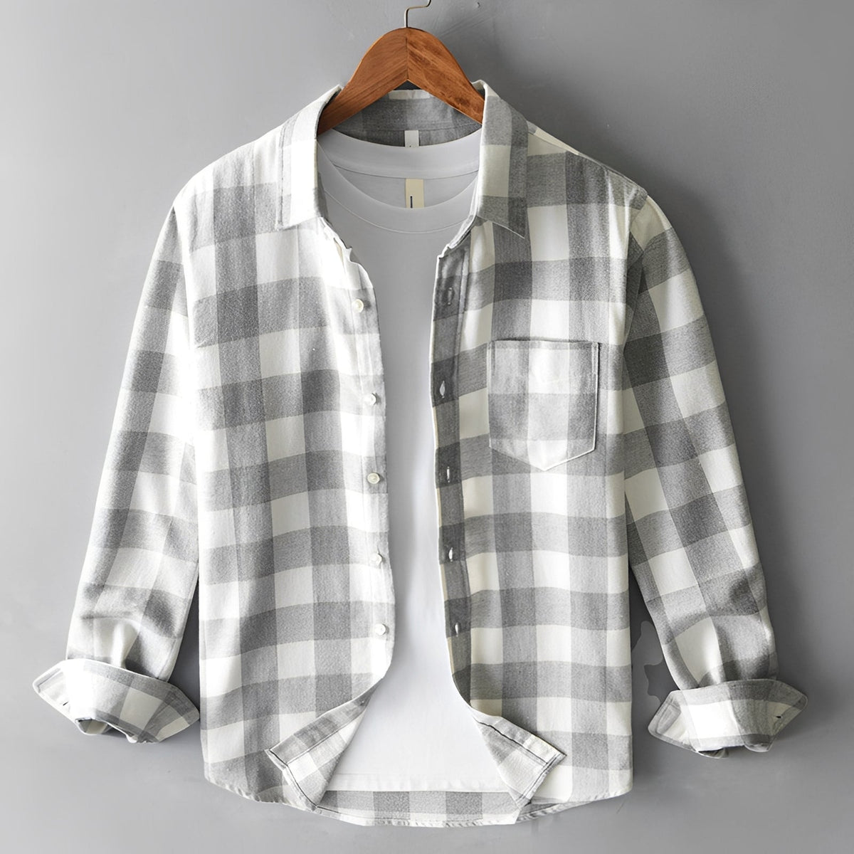 Martin - Chemise à carreaux chic avec volants pour hommes