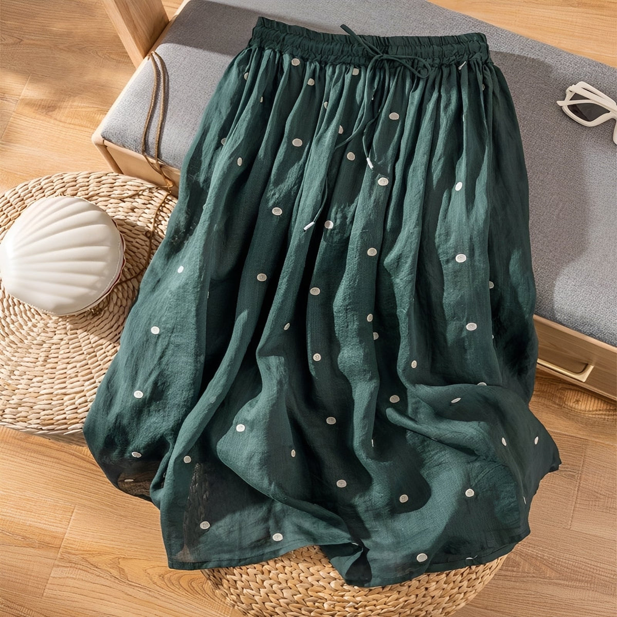 Thea - Jupe casual à pois pour femmes