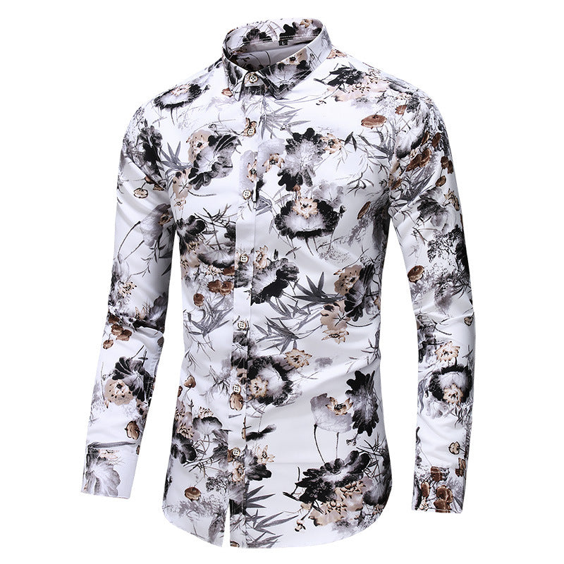 Dexter - Chemise imprimée à manches longues pour hommes et au style élégant