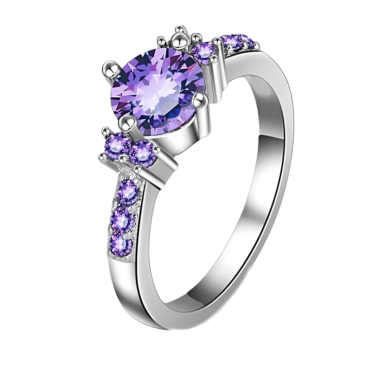 Coralie – Bague d'améthyste violette