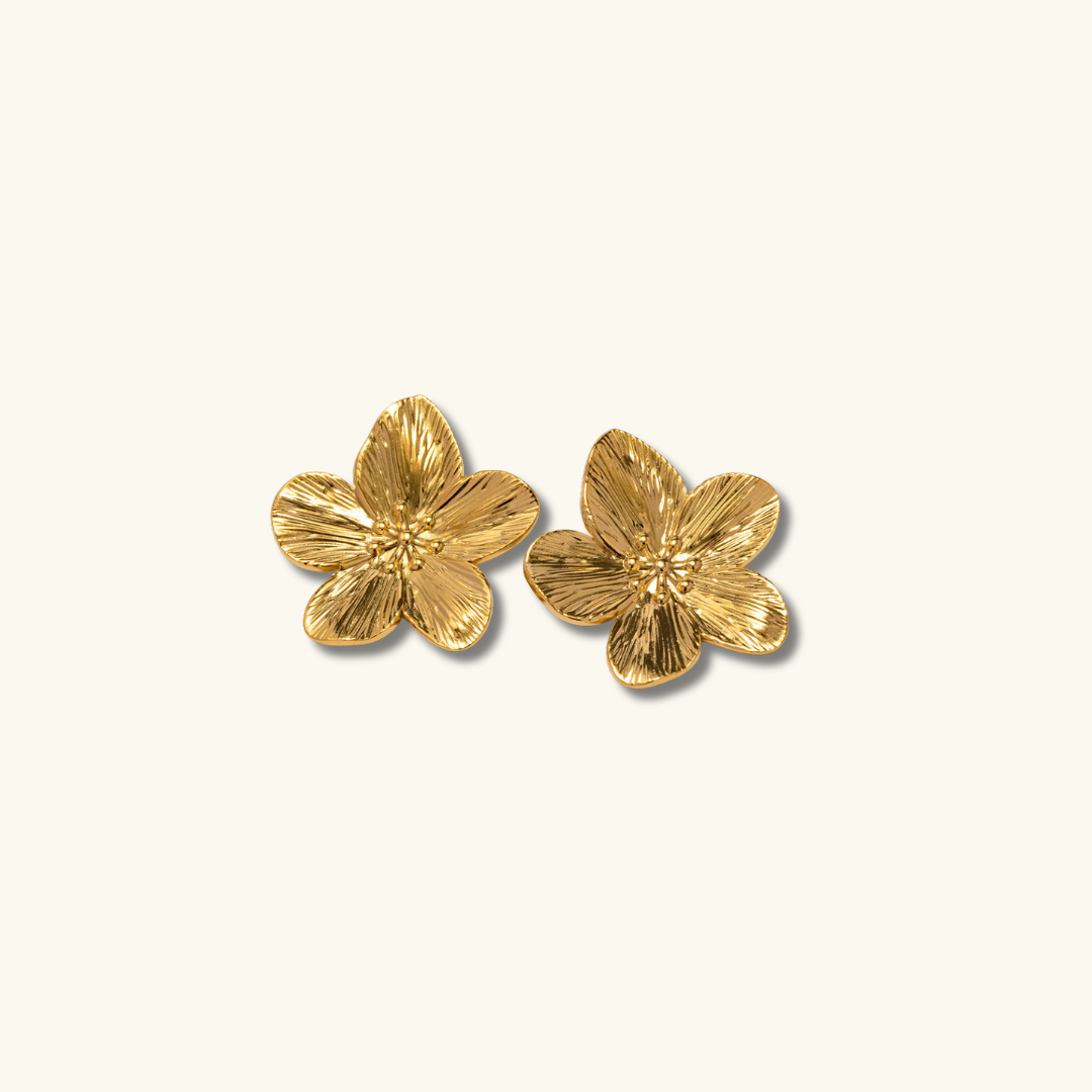 Allysa - Boucles d'Oreilles de fleurs en or