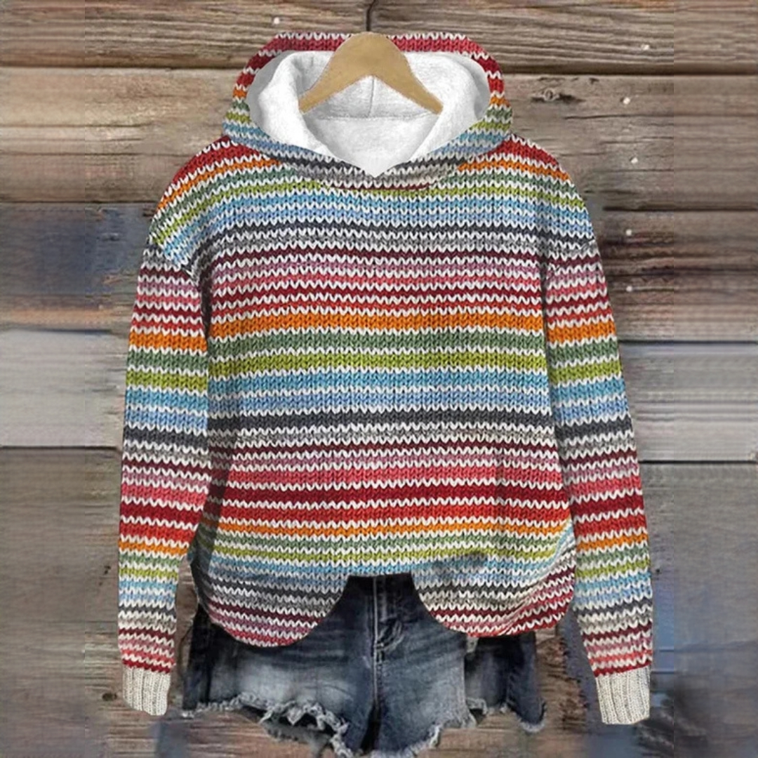 Maacah - Veste à capuche stylée avec motif rayé