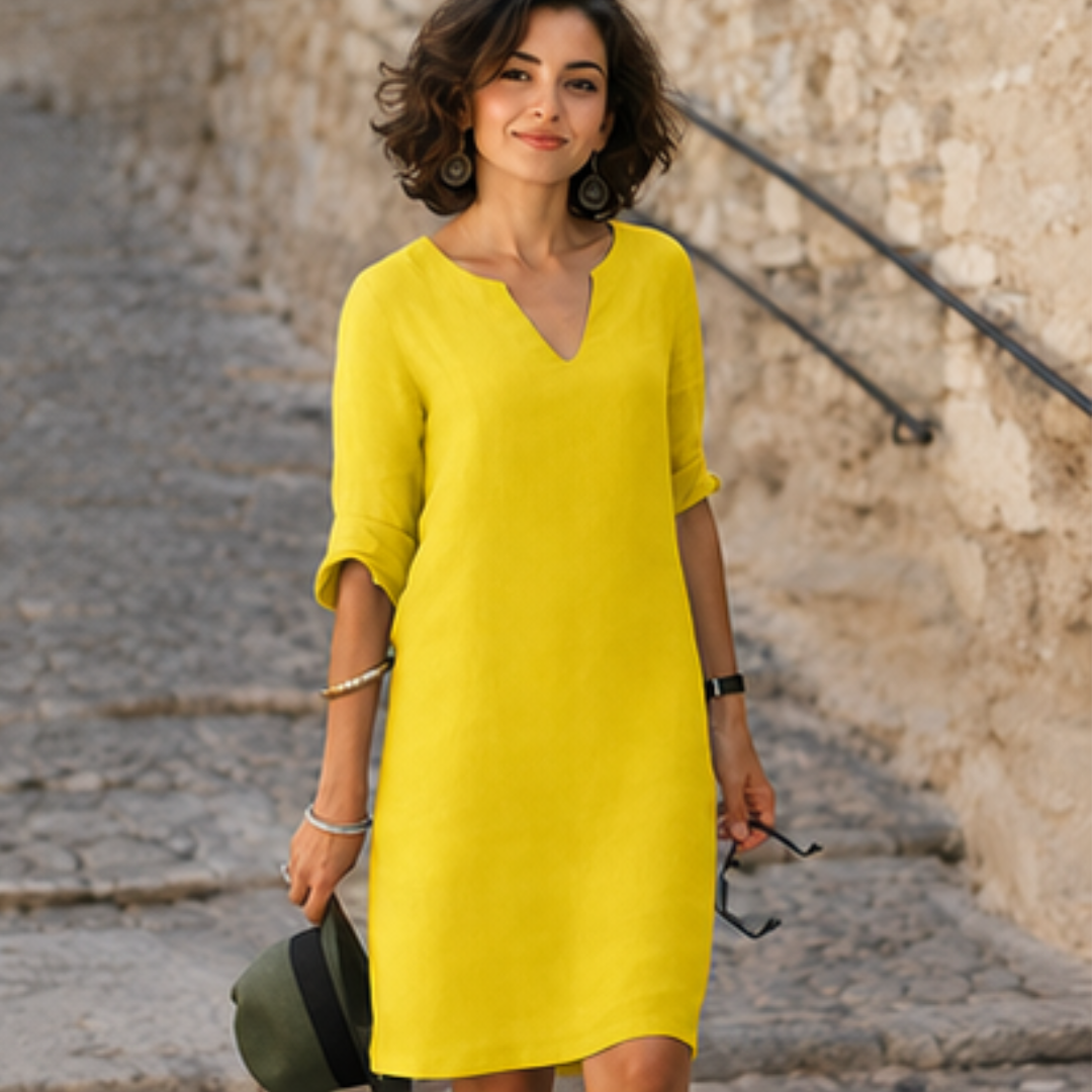Guilaine - Robe chic et raffiné avec col en V