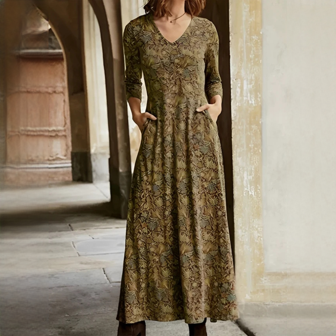 Sophie - Robe rétro à manches longues