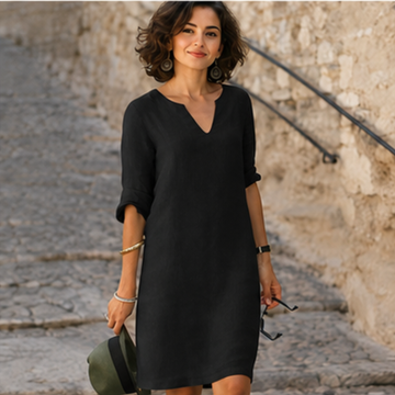 Guilaine - Robe chic et raffiné avec col en V