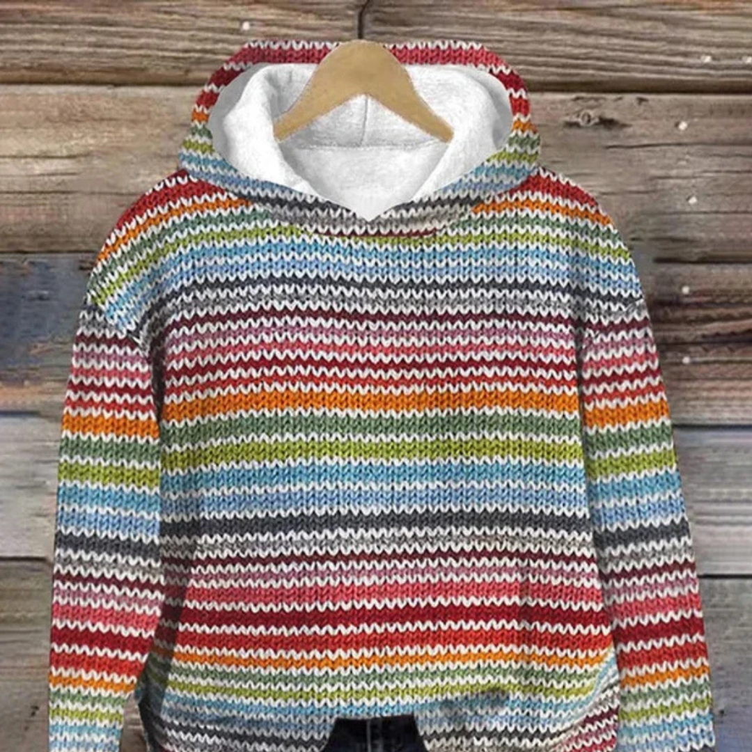 Maacah - Veste à capuche stylée avec motif rayé