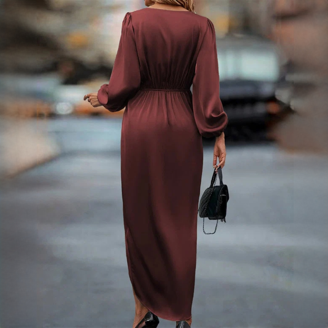 Leona - Robe raffinée à manches volumineuses