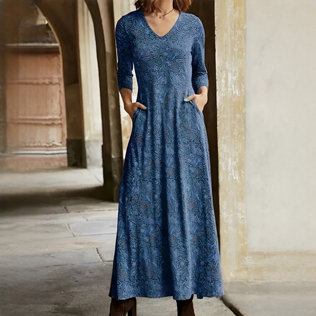 Sophie - Robe rétro à manches longues
