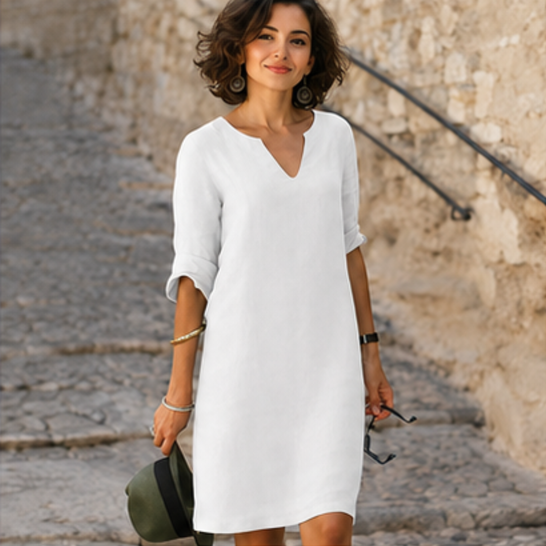 Guilaine - Robe chic et raffiné avec col en V