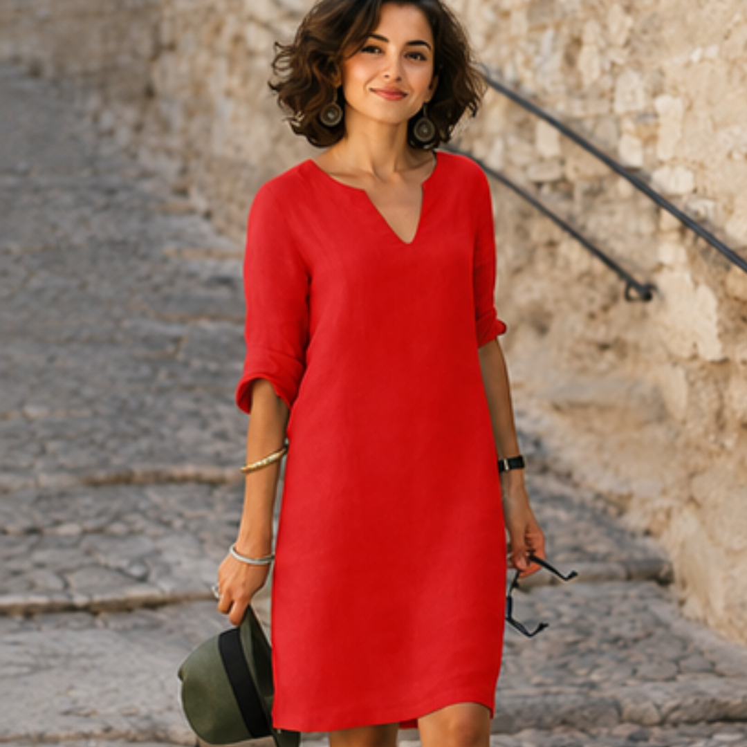 Guilaine - Robe chic et raffiné avec col en V