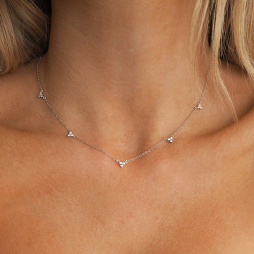 Collier en Argent avec Cristaux en Grappes