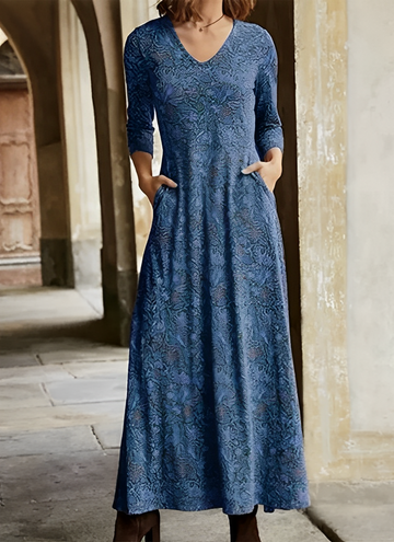 Adeline - Élégante robe longue au design rétro