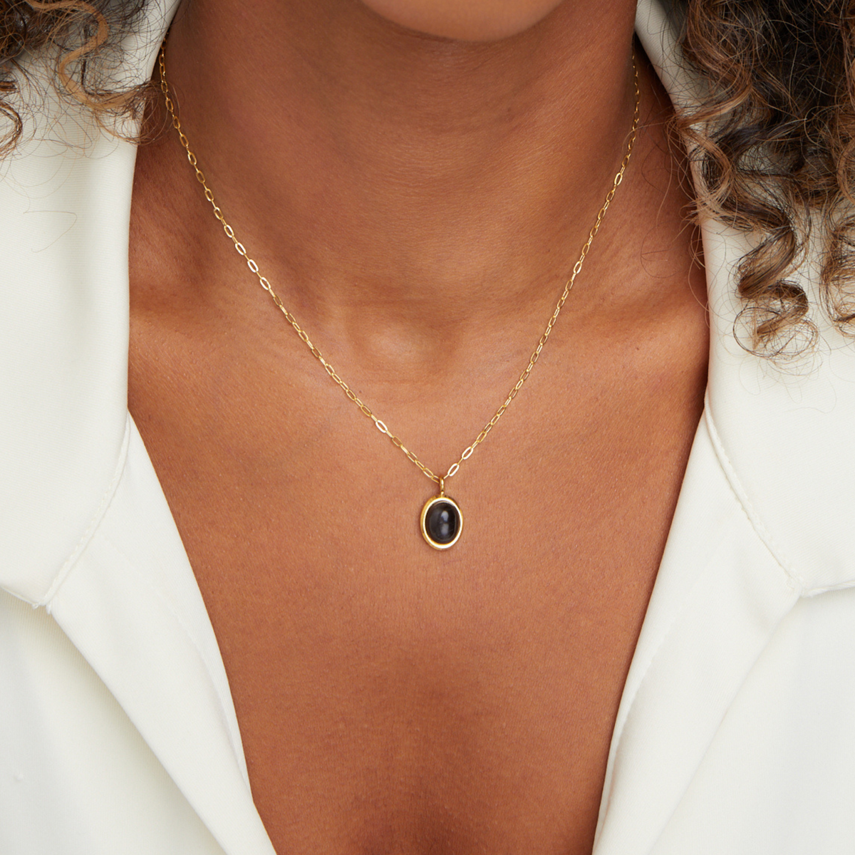 Euphrosyne - Collier en onyx noir