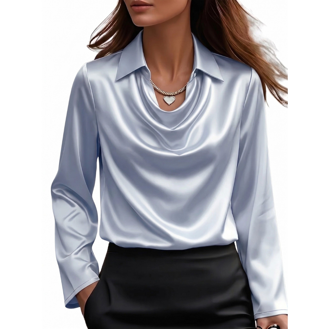 Dionne - Élégante chemise à manches longues en satin pour femmes