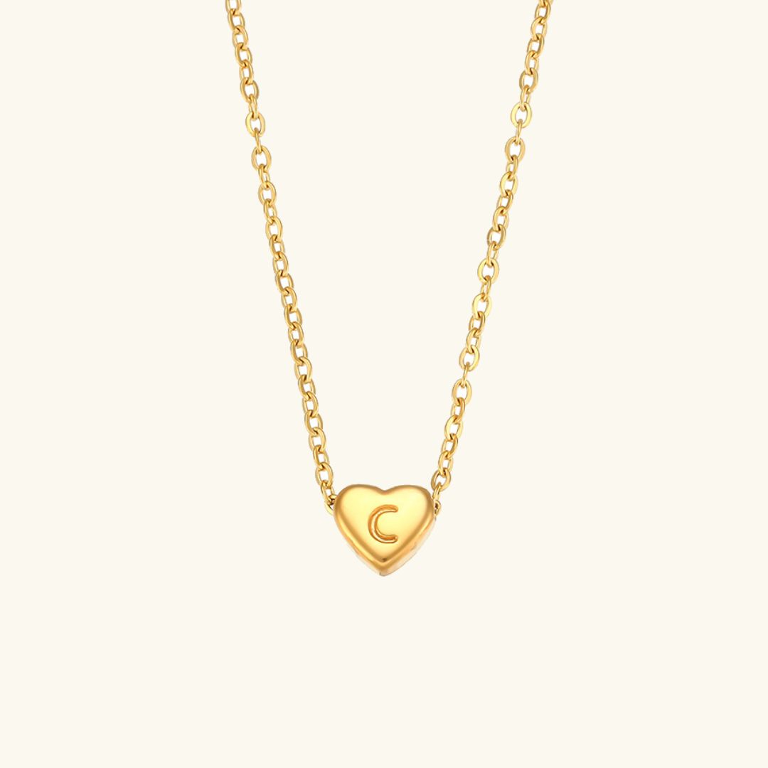 Cœur - Collier d'initiales en or