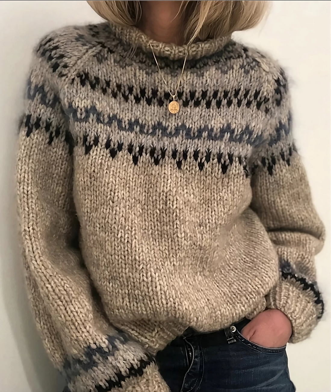 Oona - Pull Douillet en Laine Islandaise à Col Roulé