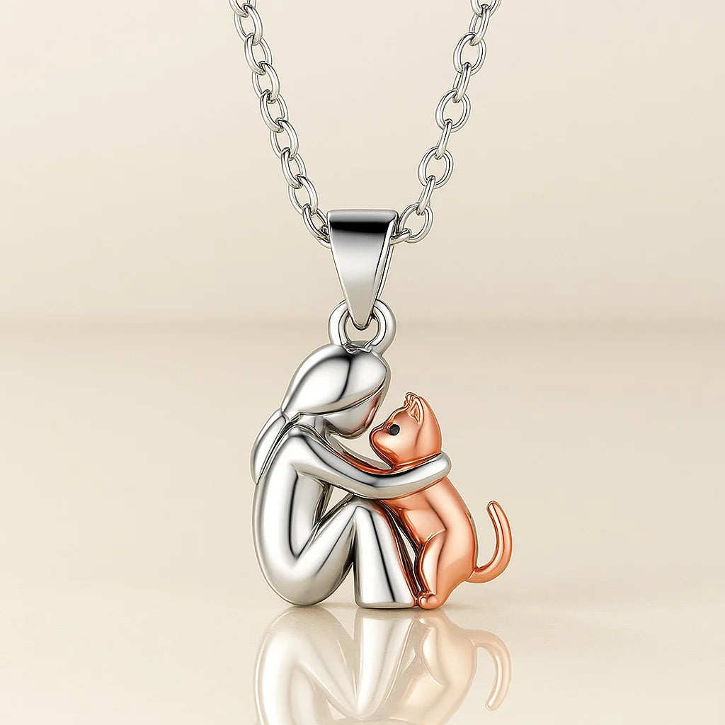 Mignon – Collier avec pendentif de chat entrelacé