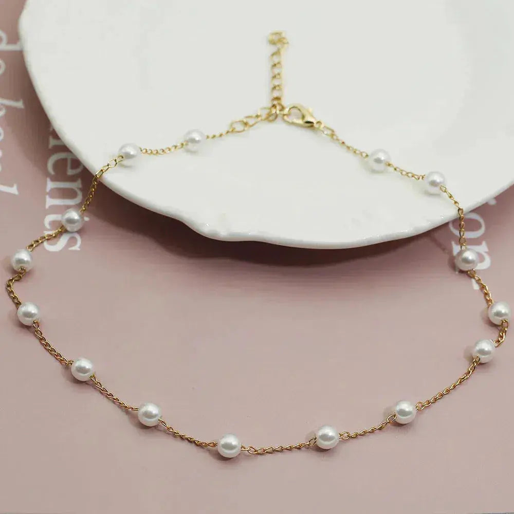 Vivienne – Collier de perles dorées