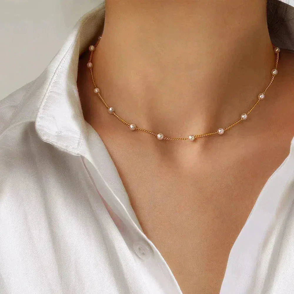 Vivienne – Collier de perles dorées